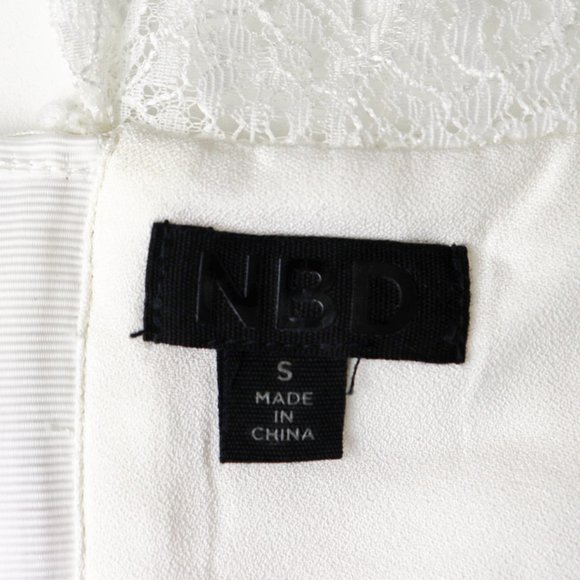 NBD Angelica Embroidered Lace Trim Mini Crop Top S - Picture 3 of 6